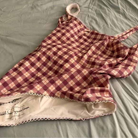 Oddli Plum Plaid One-Piece Swimsuit - Picture 4 of 5